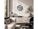 K&L WALL ART Aluminium Wanduhr Modern Silber Schwarz ohne Ticken Bild 3