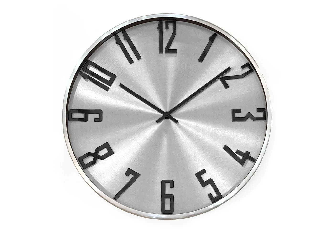 K&L WALL ART Aluminium Wanduhr Modern Silber Schwarz ohne Ticken - Bild 5
