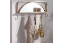 K&L Wall Art Wandspiegel Metall Wandregal Antik Goldoptik Garderobe mit 5 Haken Bild 2