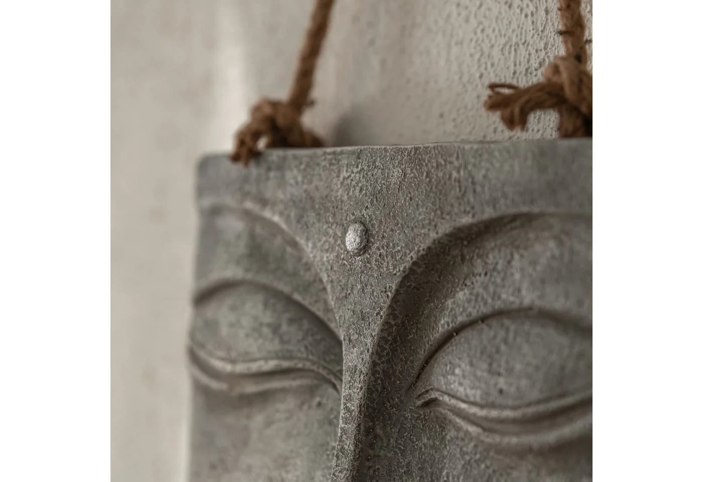 K&L Wall Art Buddha Wandskulptur Grau Steinoptik 3D Wandbild - Bild 3
