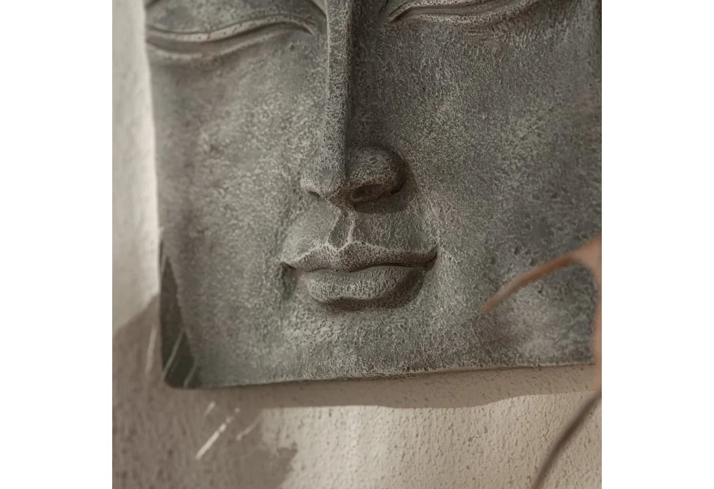 K&L Wall Art Buddha Wandskulptur Grau Steinoptik 3D Wandbild - Bild 4
