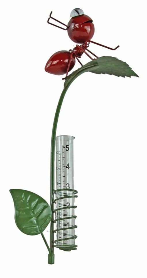 Holzwurm GmbH Dekorativer Gartenstecker Ameise Regenmesser Grün/Rot - Bild 2