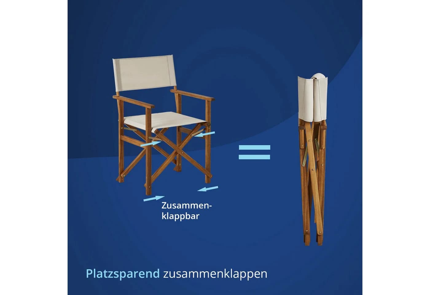 KHG Regiestuhl Akazienholz Creme - Bild 4