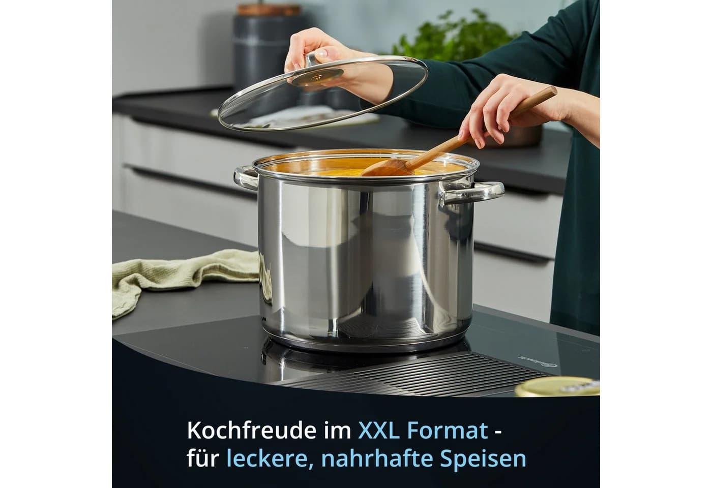 KHG Suppentopf XXL 10L Edelstahl mit Glasdeckel - Bild 5