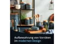 KHG Vorratsdose Tee aus Steingut mit Akazienholz-Deckel Anthrazit Bild 3