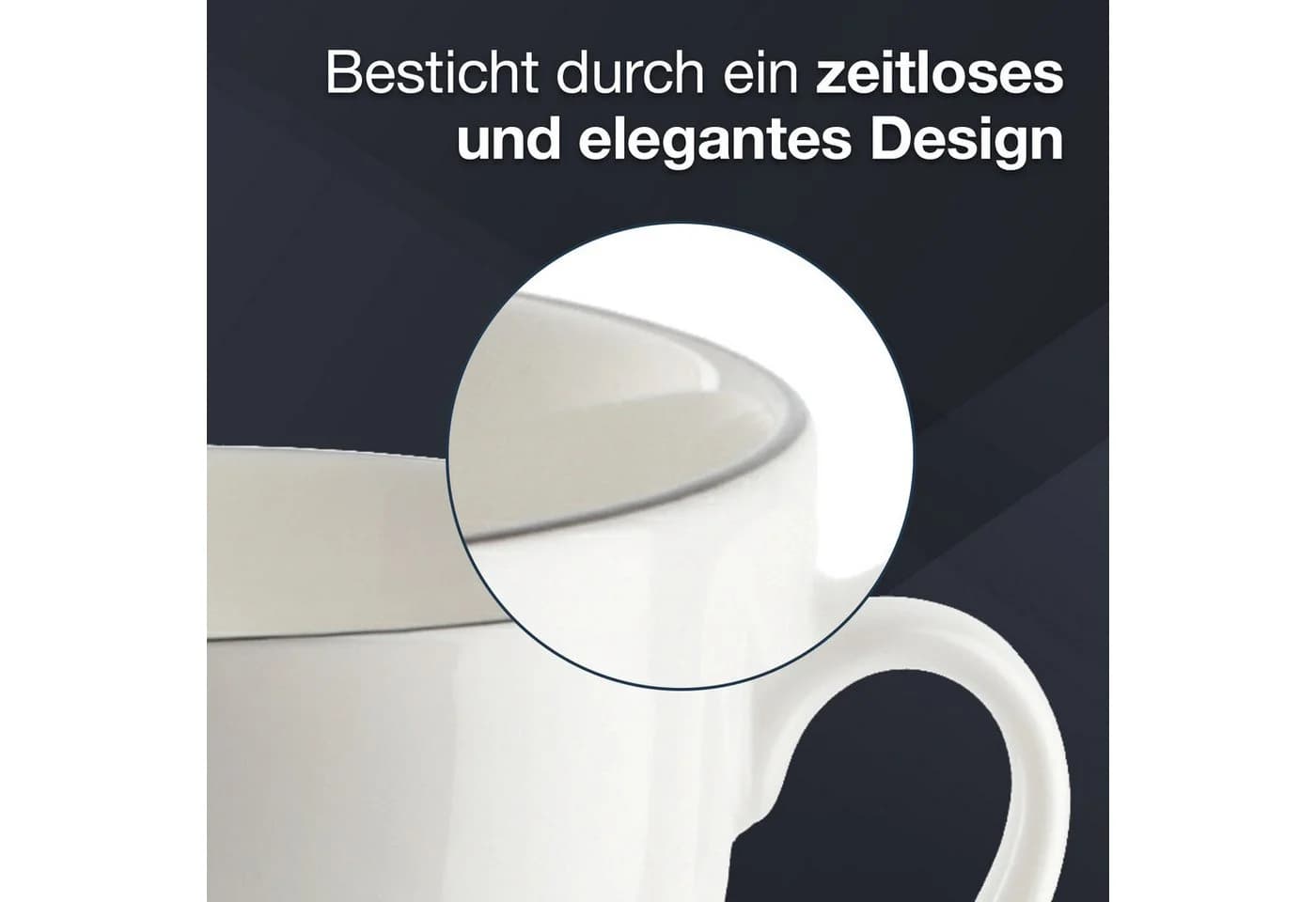 Peill+Putzler Germany Kaffeeservice Bologna 18-tlg. Weiß/Schwarz Keramik - Bild 4