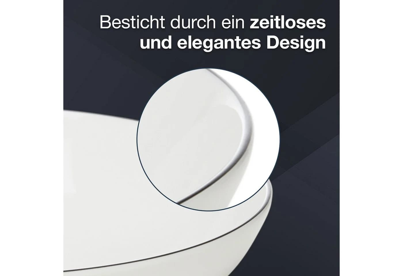 Peill+Putzler Tafelservice Bologna 12-tlg. Weiß Schwarz Keramik - Bild 4