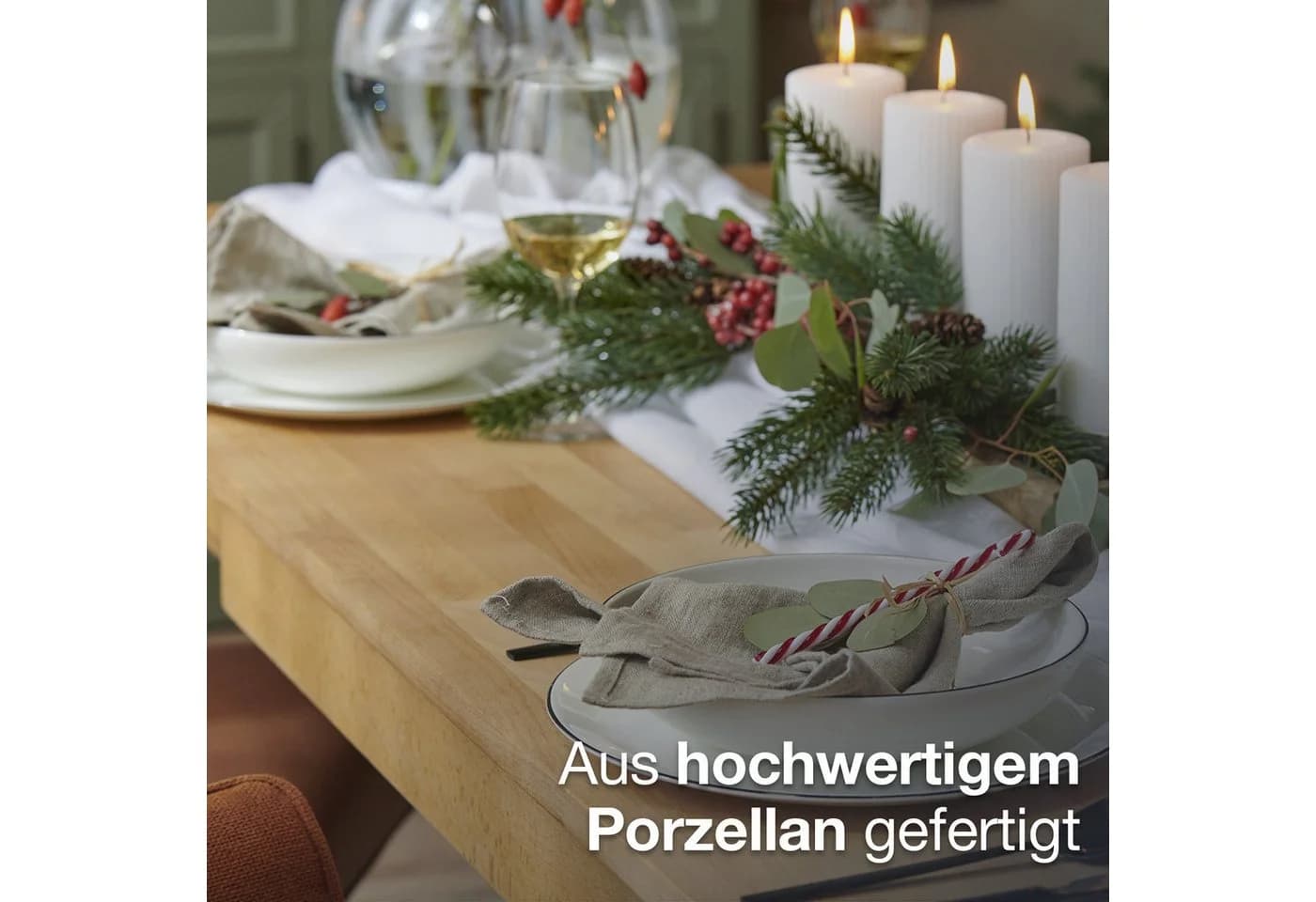 Peill+Putzler Tafelservice Bologna 12-tlg. Weiß Schwarz Keramik - Bild 5
