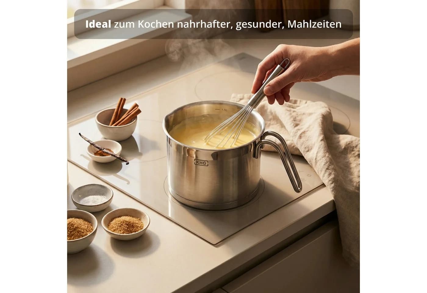 KHG Kochtopf 14 cm Edelstahl mit Innenskala & Ausguss - Bild 3