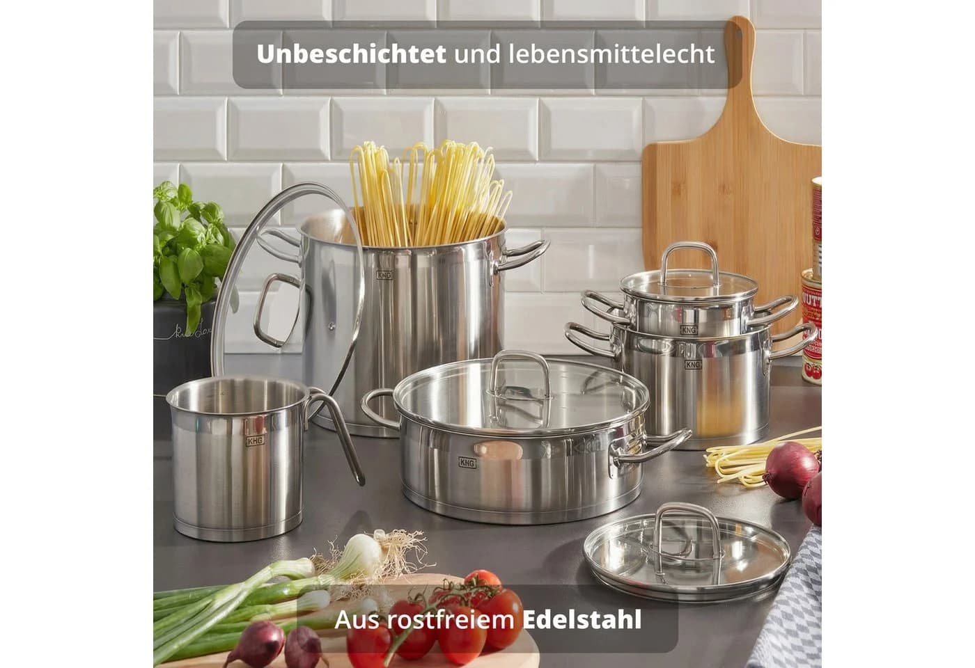 KHG Kochtopf 14 cm Edelstahl mit Innenskala & Ausguss - Bild 5