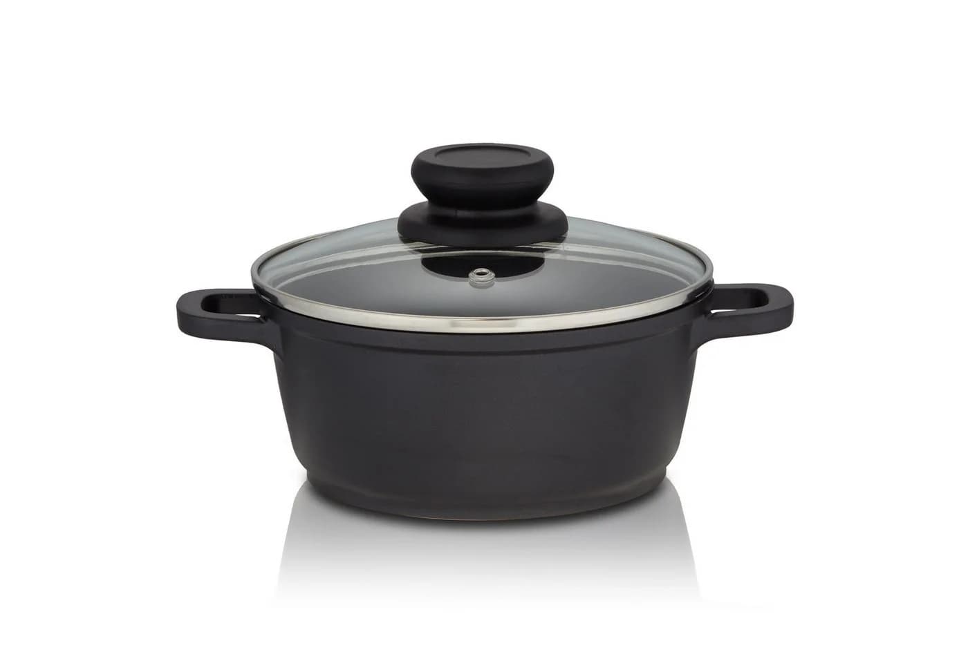 KHG Kochtopf 1,25L Schwarz Aluminium-Guss Antihaft Induktion - Bild 2