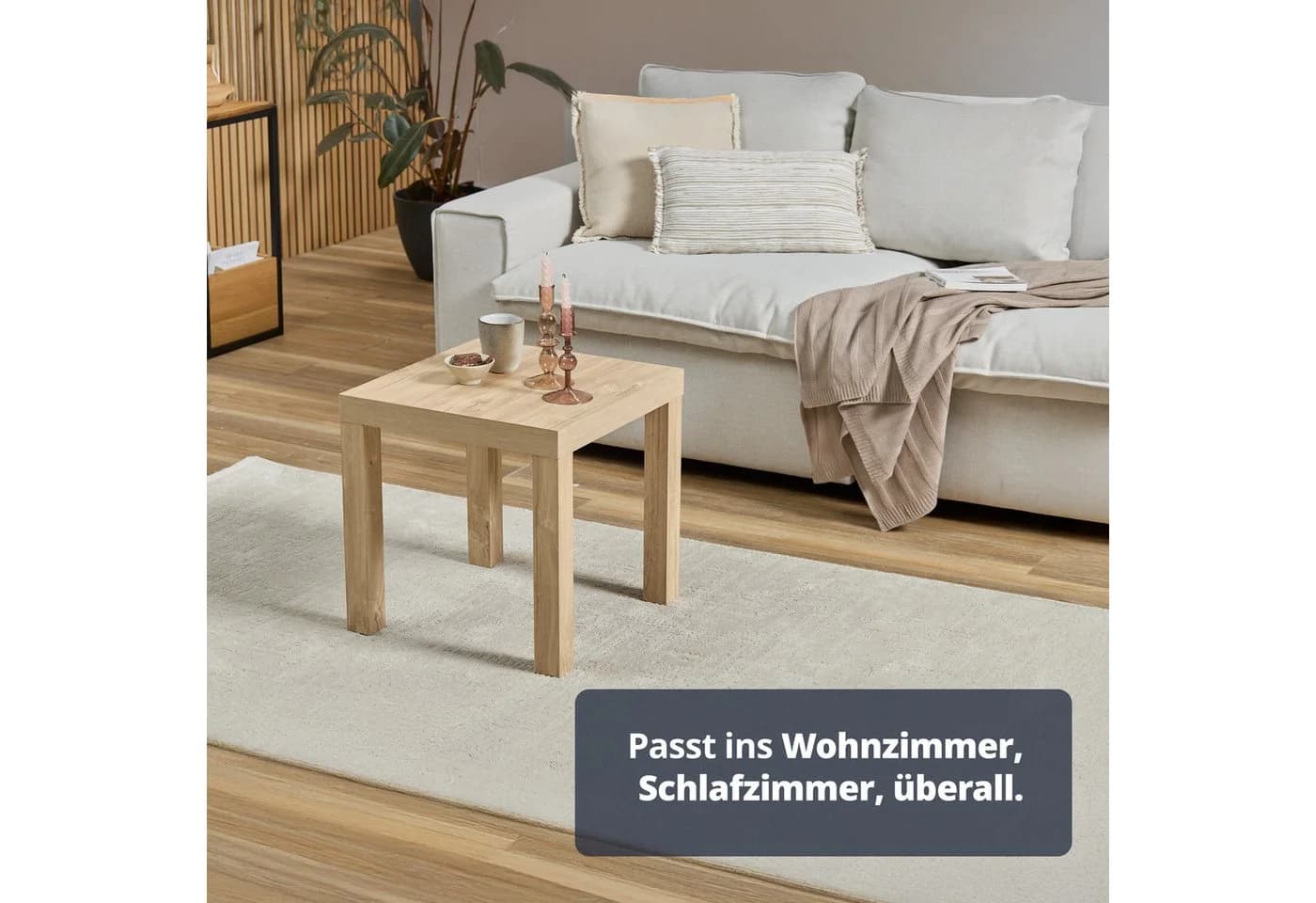 KHG Beistelltisch quadratisch Asteiche-Holzoptik pflegeleicht - Bild 3
