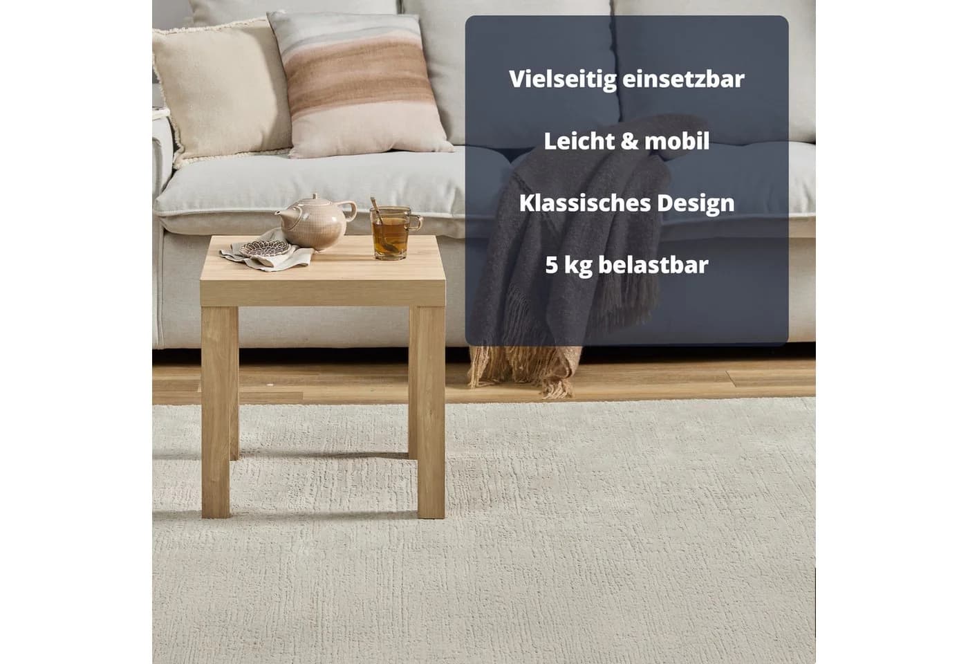 KHG Beistelltisch quadratisch Asteiche-Holzoptik pflegeleicht - Bild 4