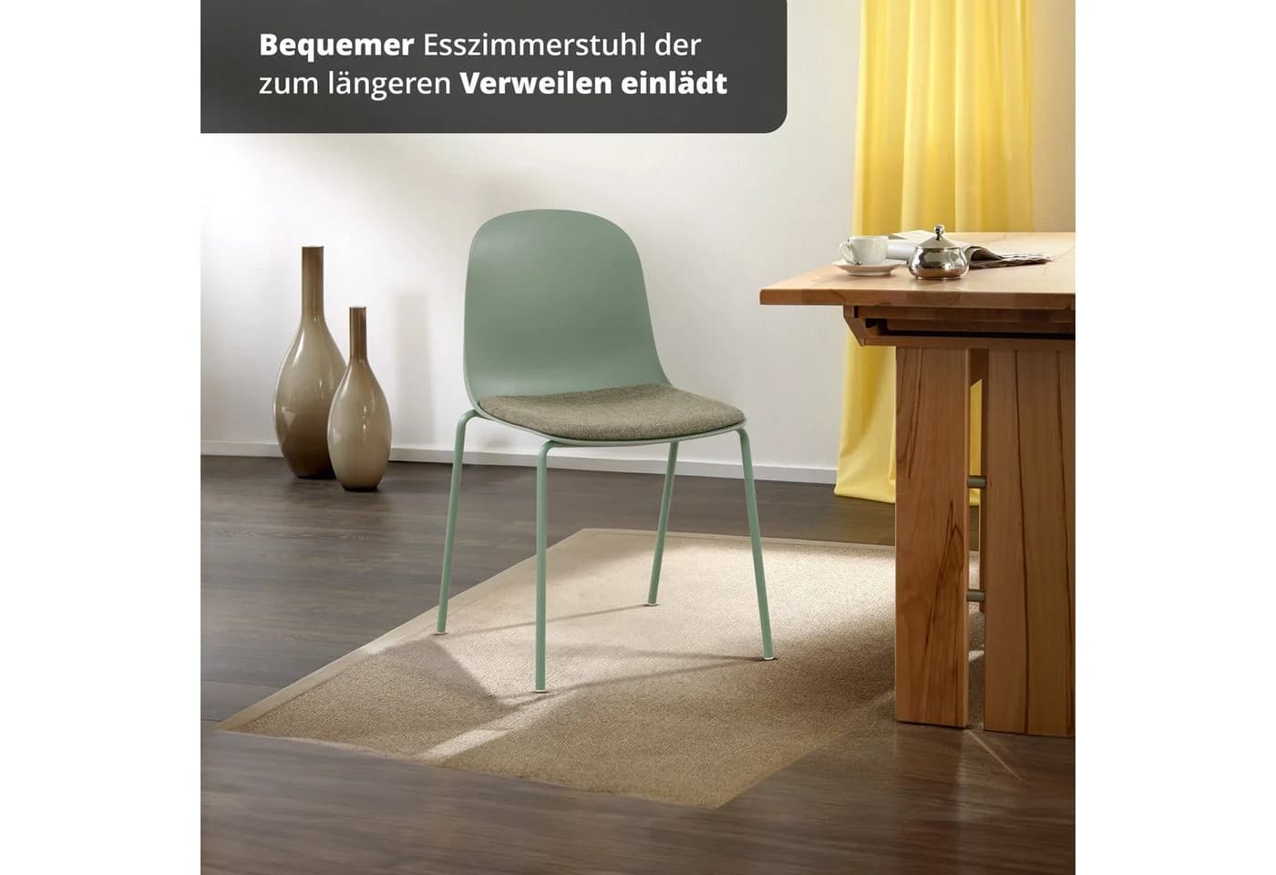 KHG Stapelstuhl Küchenstuhl Grün Minimalistisch Stapelbar - Bild 3