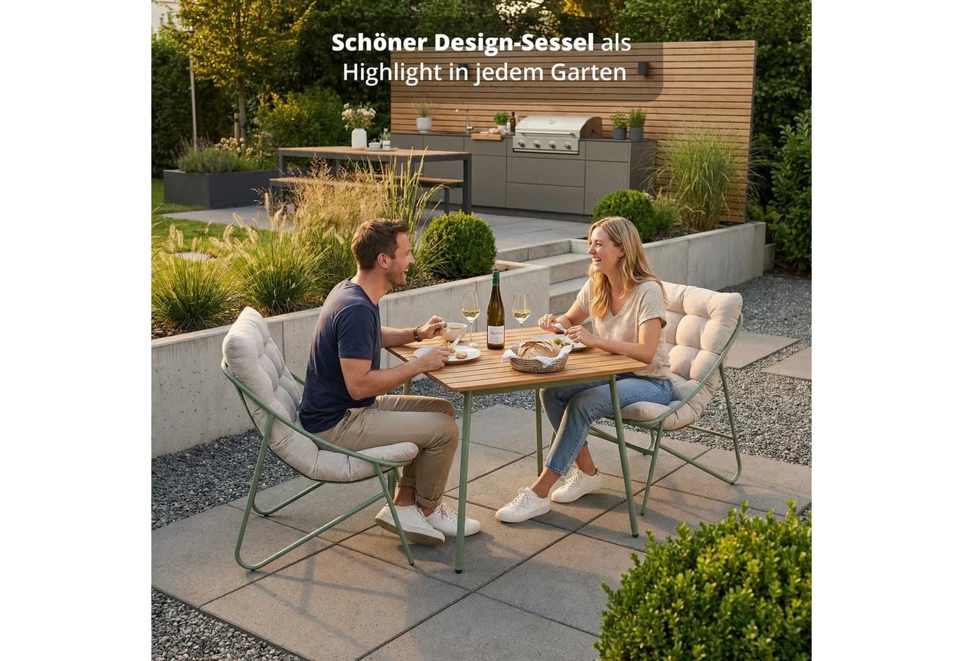 KHG Relaxsessel Hell-Grün mit Sitzkissen Beige - Bild 5