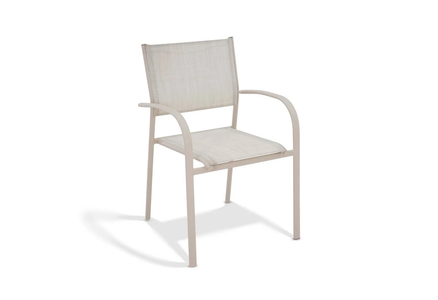 KHG Gartenstuhl Beige-Grau Stapelstuhl Stahl Textil - Bild 2