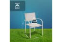 KHG Gartenstuhl Beige-Grau Stapelstuhl Stahl Textil Bild 4