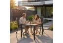 KHG Gartenstuhl klappbar mit Armlehnen Anthrazit Aluminium Bild 3