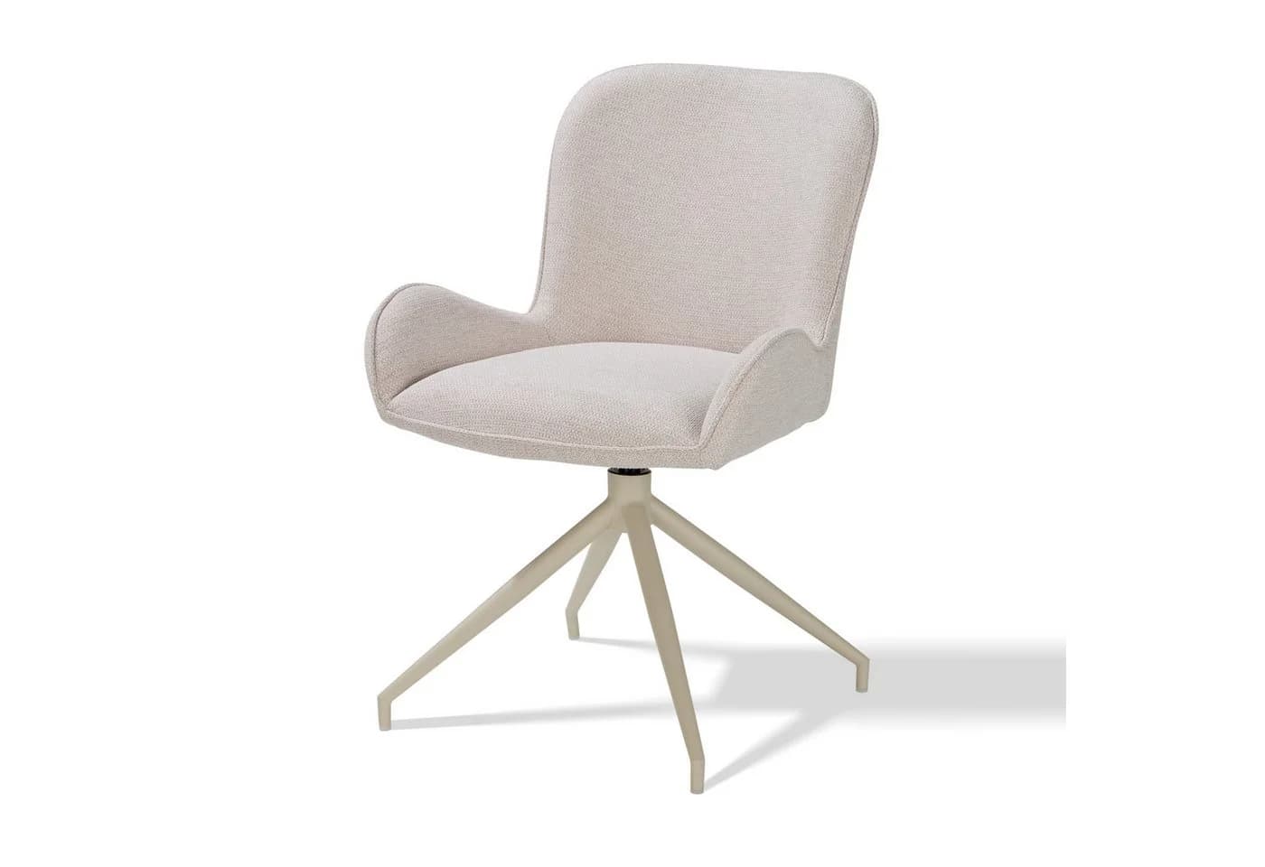 KHG Esszimmerstuhl Webstoff Beige 360° drehbar mit Auto-Return - Bild 2