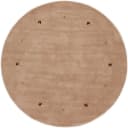 CARPETFINE Gabbeh Uni Wollteppich Beige Handgewebt Rund Bild 2