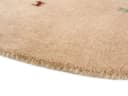 CARPETFINE Gabbeh Uni Wollteppich Beige Handgewebt Rund Bild 4