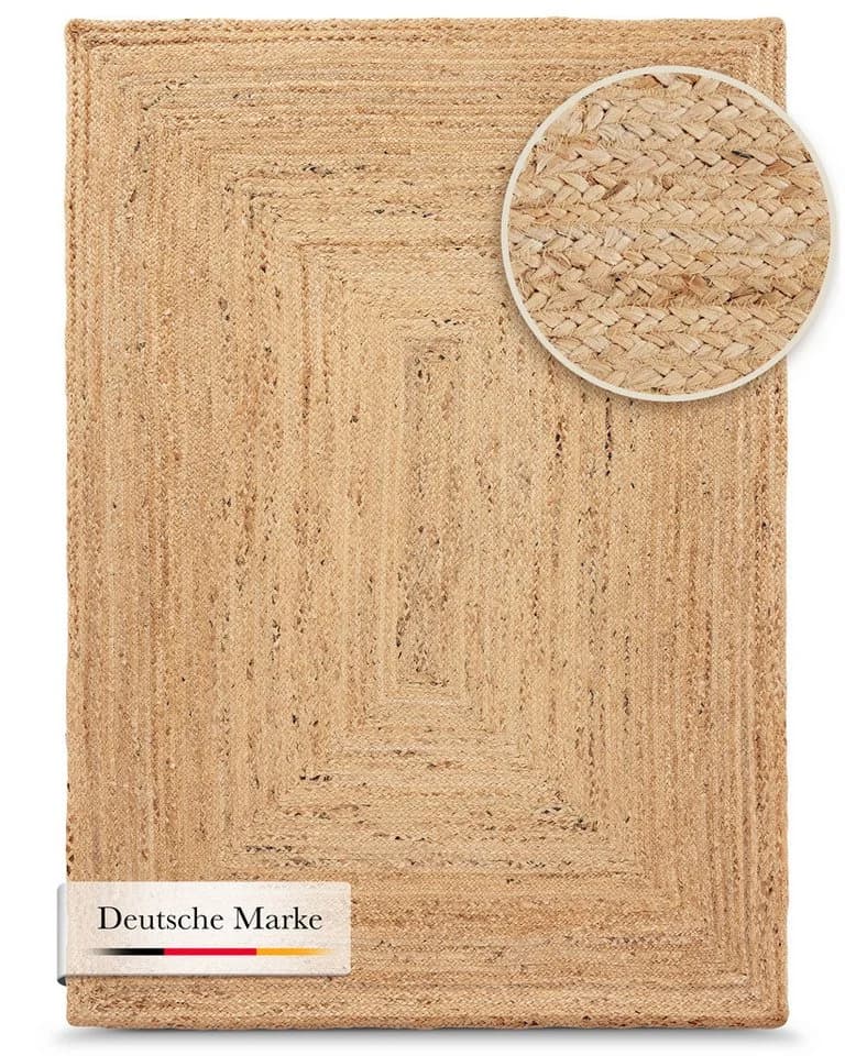 Carpetfine Nele Juteteppich Beige Natur Handgewebt Wendeteppich - Bild 3