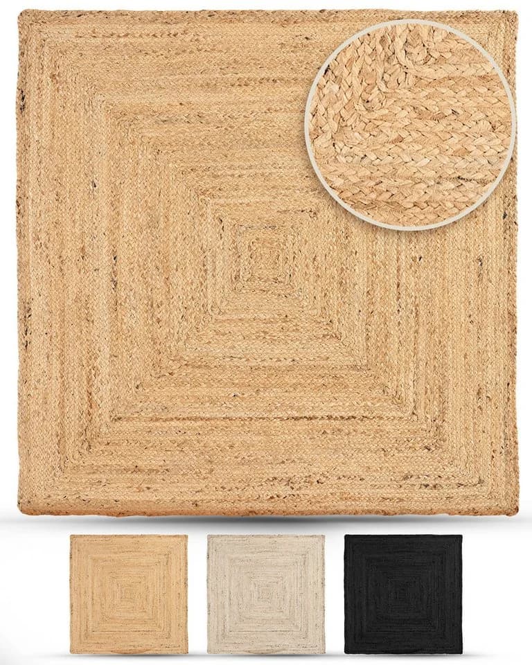 Carpetfine Nele Juteteppich Naturfaser Beige Quadratisch - Bild 2