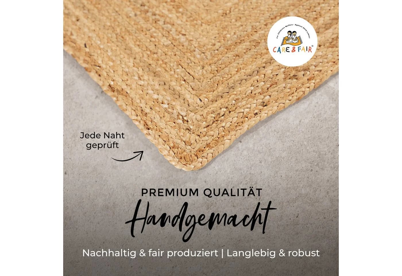 Carpetfine Nele Juteteppich Naturfaser Beige Quadratisch - Bild 5