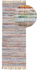 CARPETFINE Kelim Chindi Wendeteppich Taupe Handgewebt Bild 1