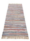 CARPETFINE Kelim Chindi Wendeteppich Taupe Handgewebt Bild 2
