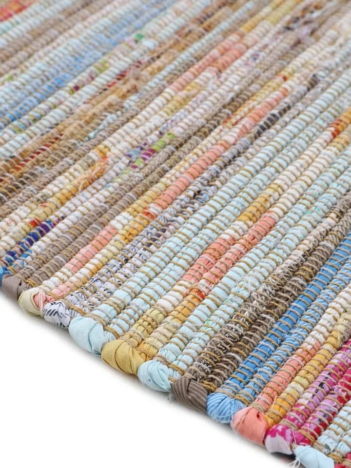 CARPETFINE Kelim Chindi Wendeteppich Taupe Handgewebt - Bild 4