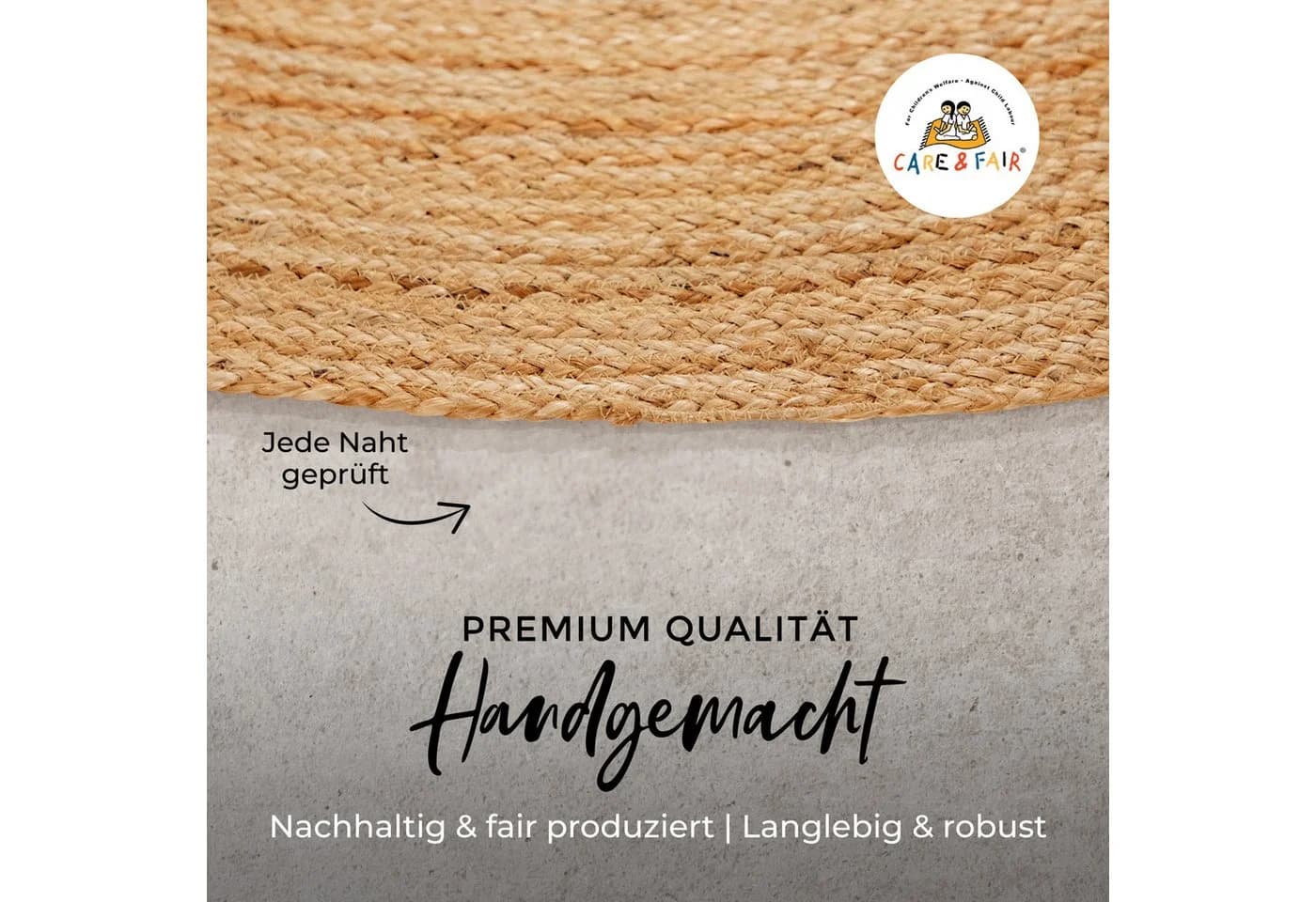 CARPETFINE Nele Juteteppich Beige Handgewebt Wendeteppich - Bild 4