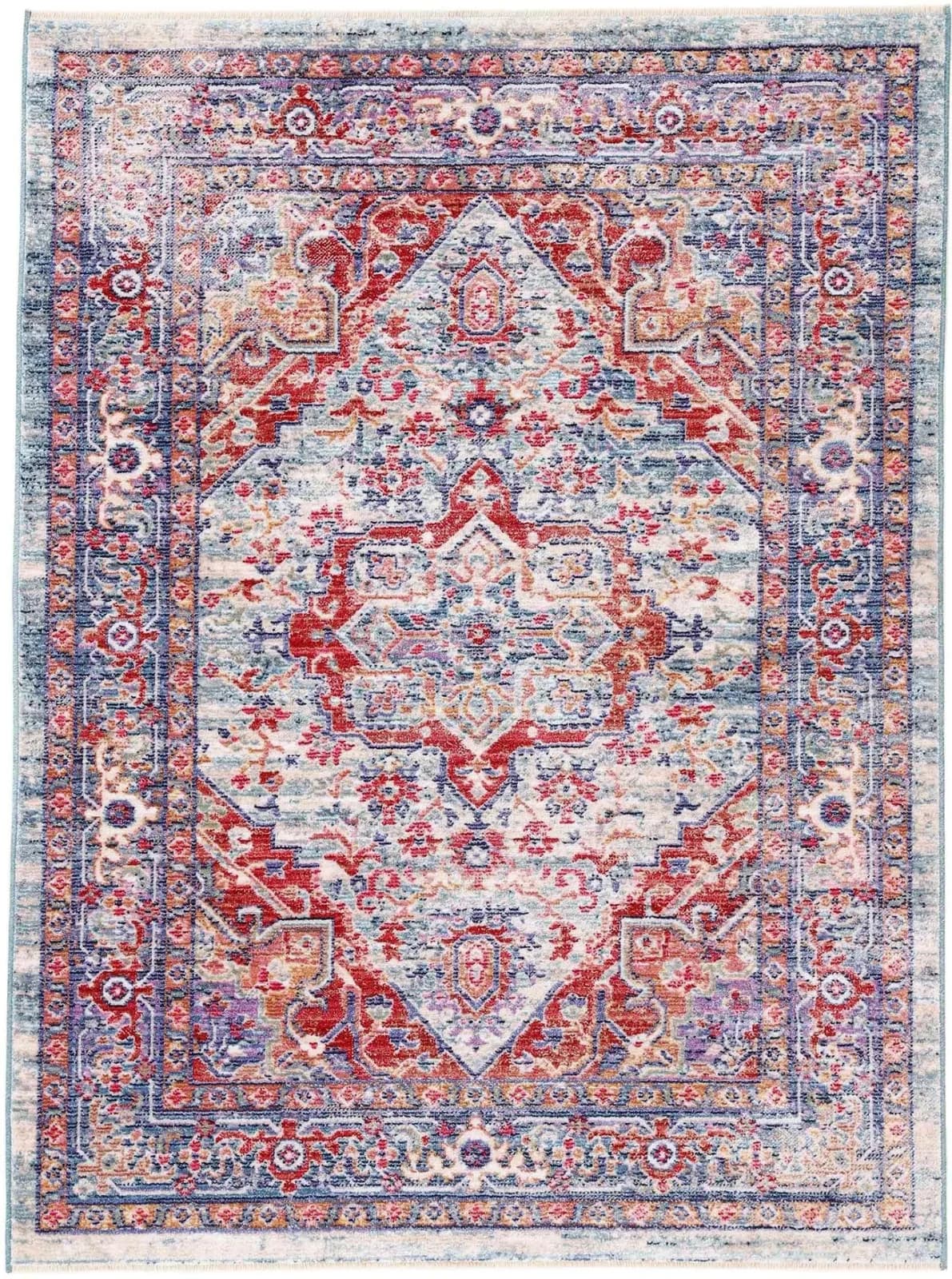 CarpetFine Phoenix Teppich Blau Vintage Orient Look