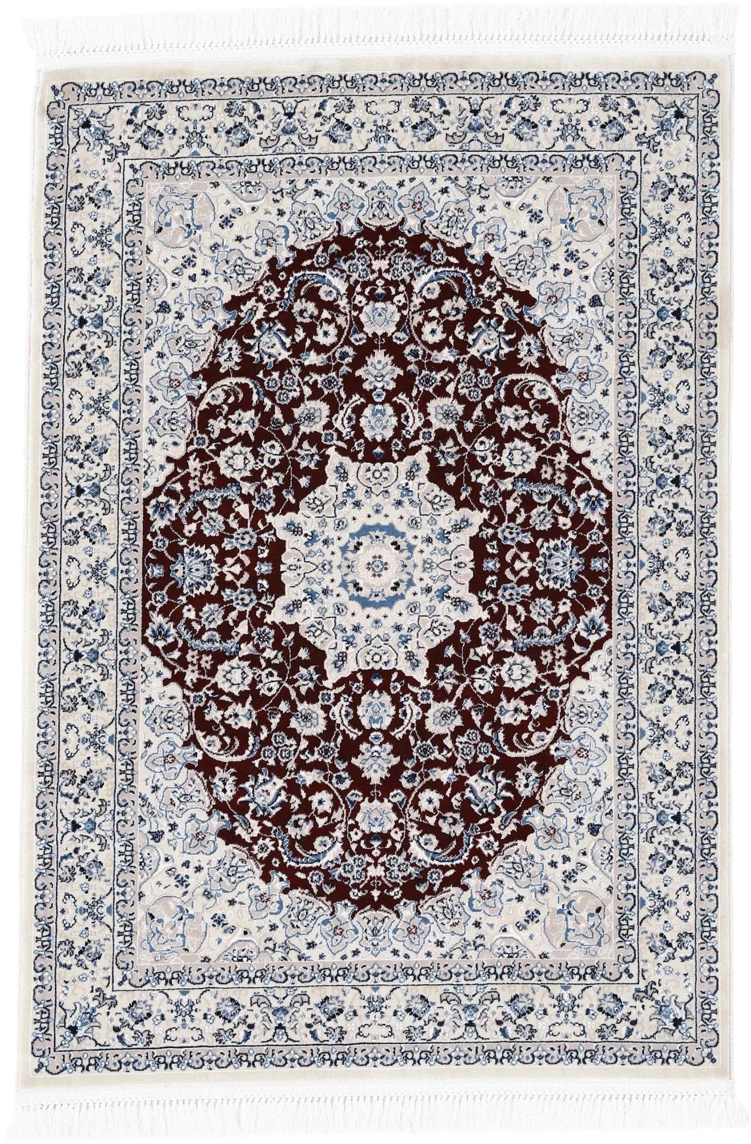 CARPETFINE Nain Diane Teppich Rot Vintage Orient Look Kurzflor