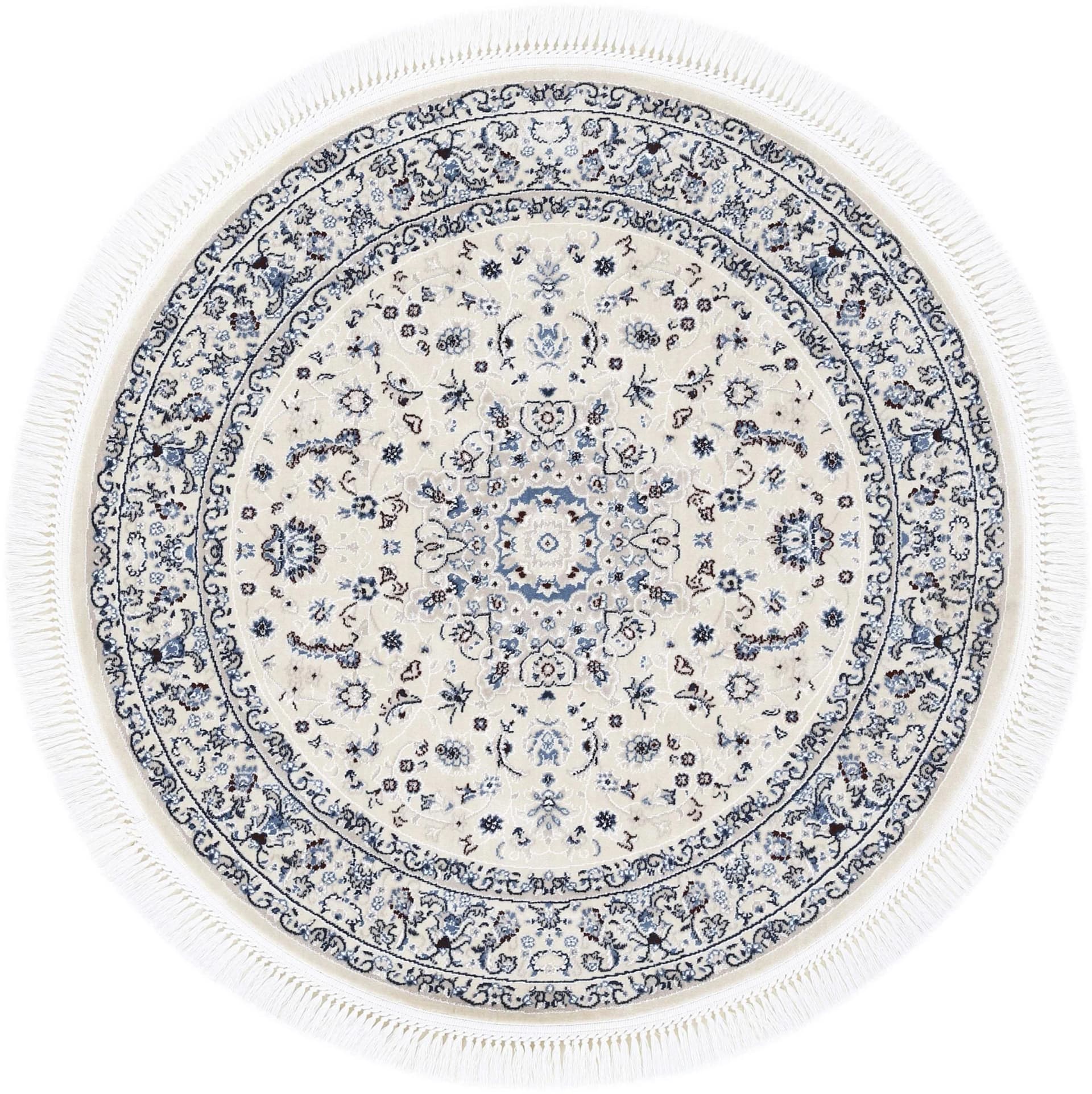 CarpetFine Teppich Nain Diane Beige Rund Orientalisch