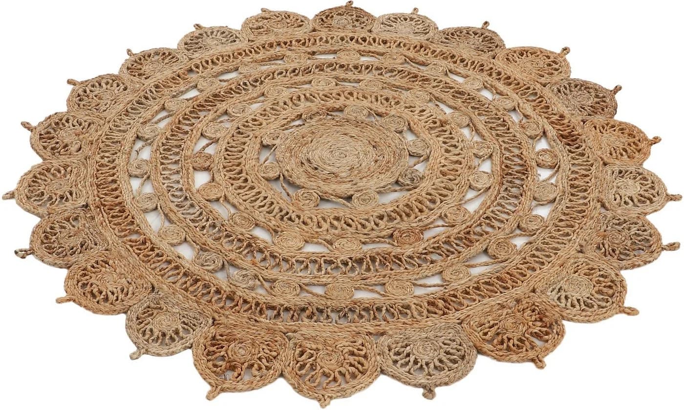CARPETFINE Cate Juteteppich Naturfaser Beige Rund 150cm - Bild 3