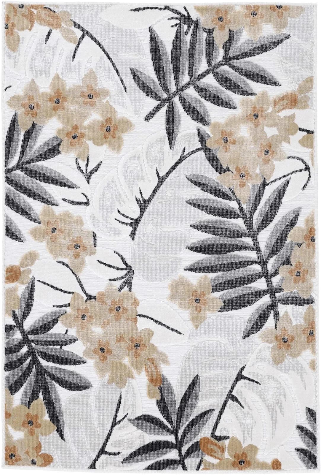 Carpetfine Deja 102 Teppich Beige Floral In- und Outdoor