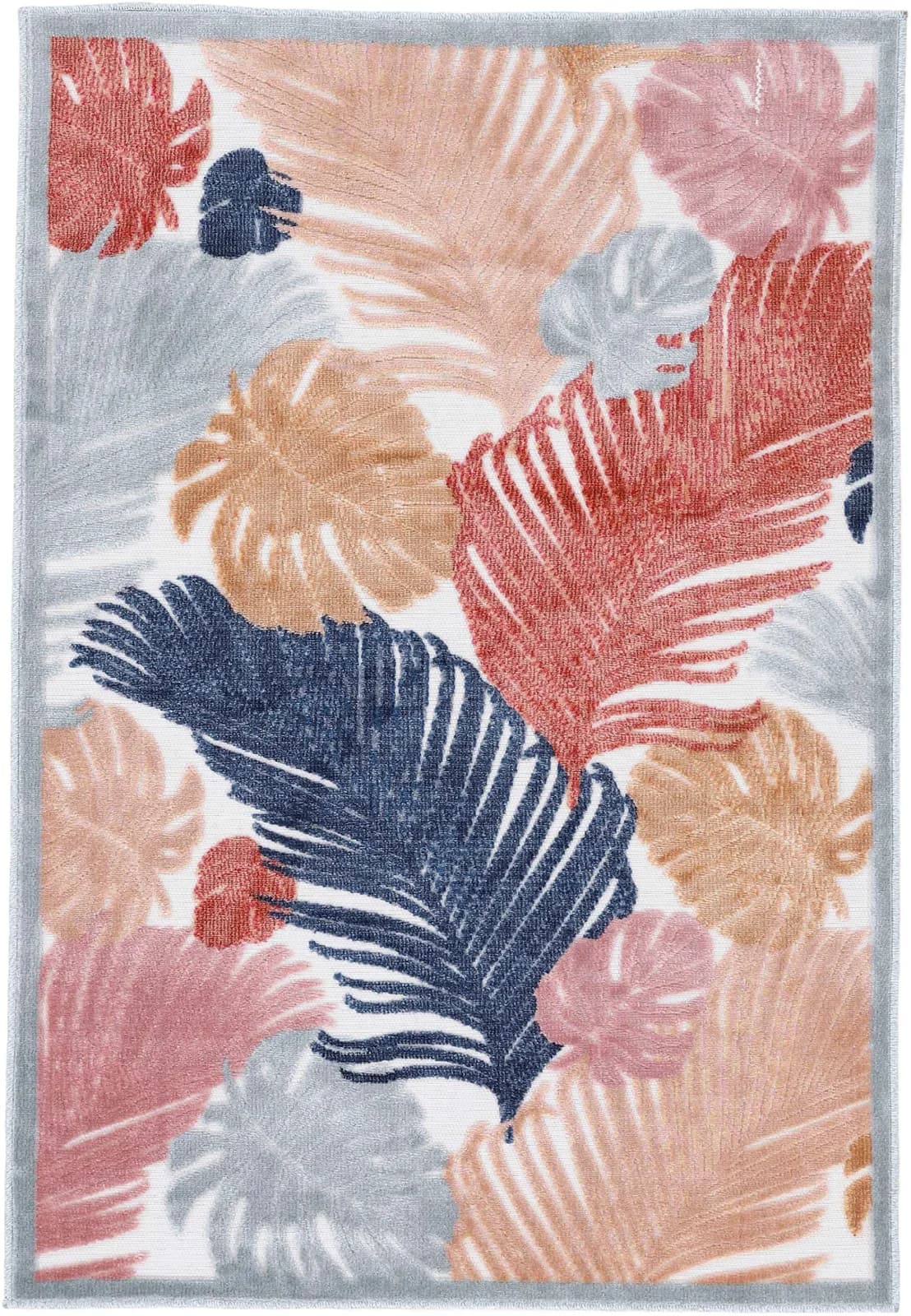 Carpetfine Deja 104 Teppich Bunt Floral Palmenblätter In- und Outdoor