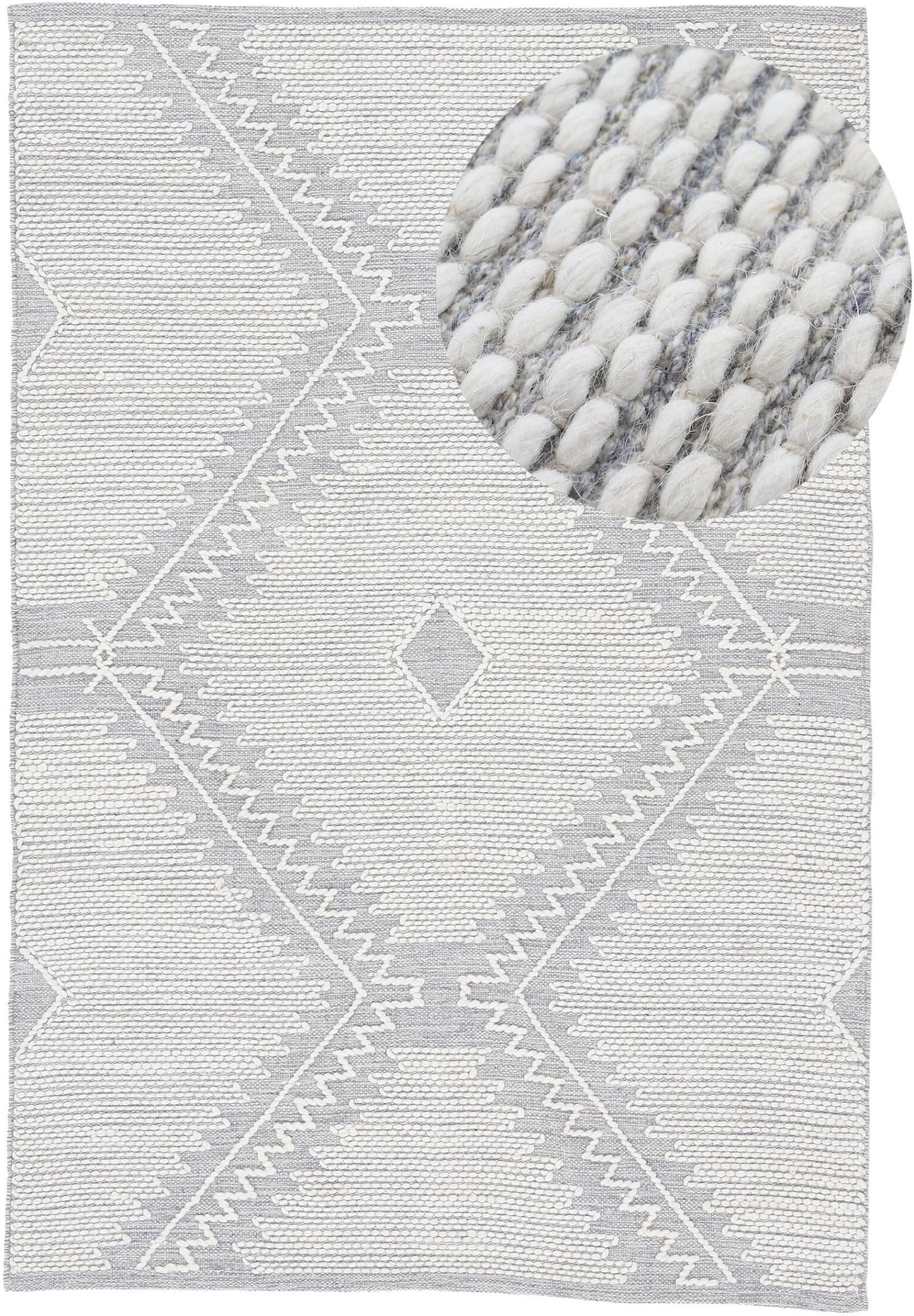 CarpetFine Kelim Durry Teppich Grau Handgewebt Baumwolle
