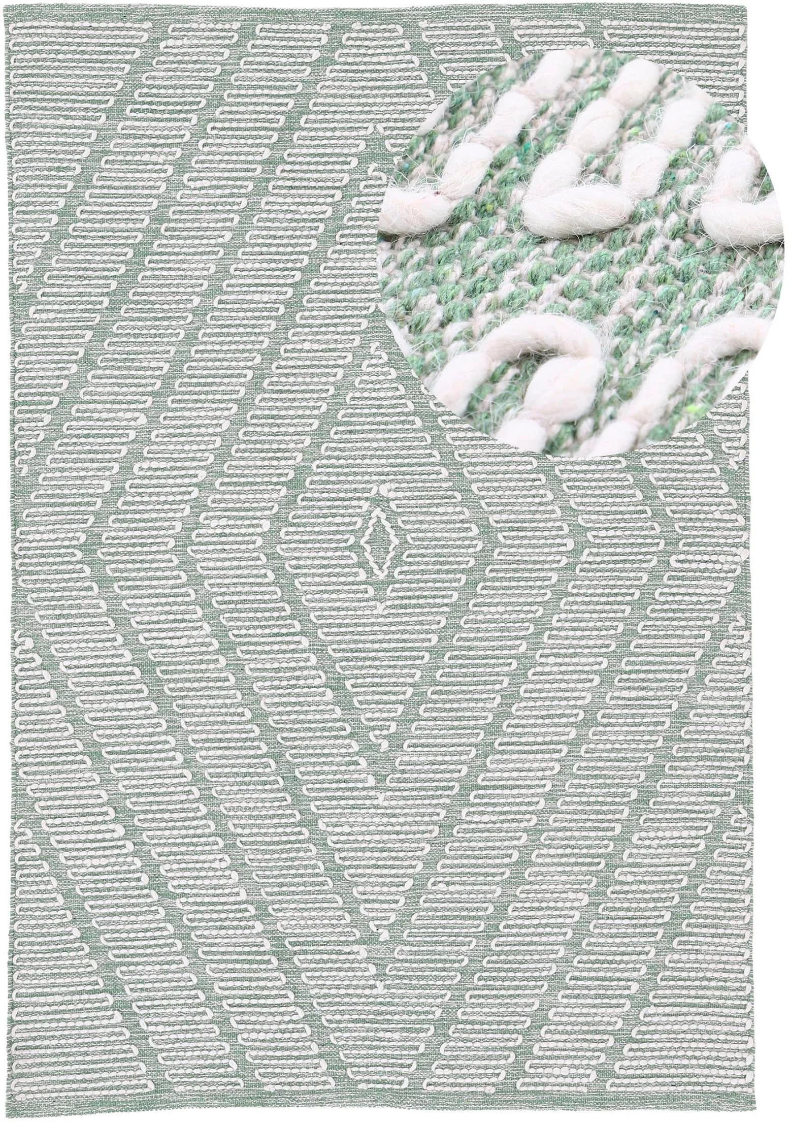 CarpetFine Kelim Durry Teppich Grün Handgewebt Geometrisch