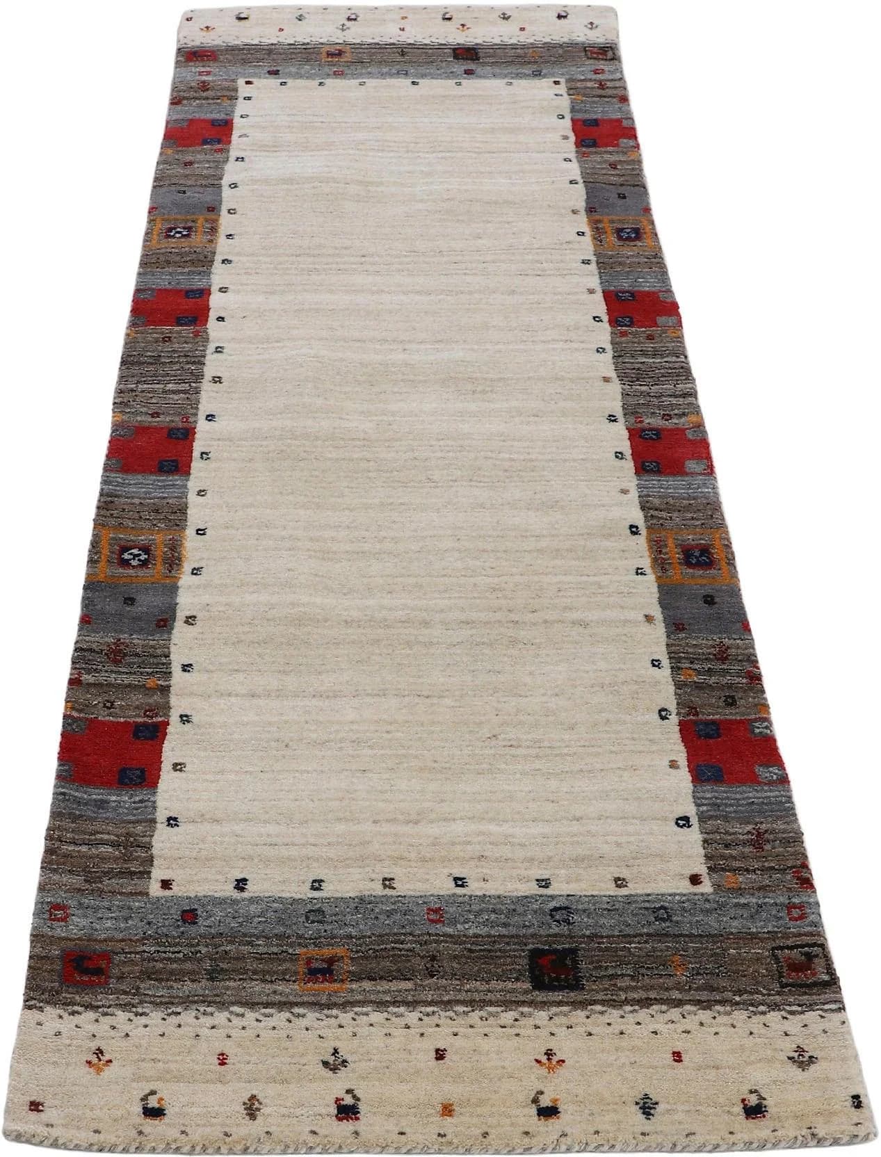CARPETFINE Gabbeh Vida Wollteppich Beige Handgewebt