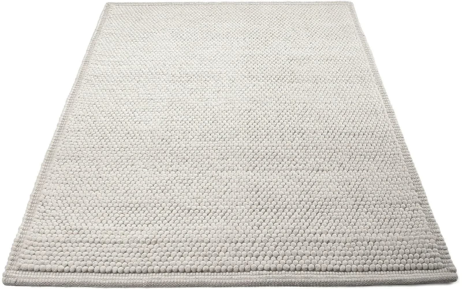 OTTO HOME Wollteppich Seebu Loop Weiß Handgewebt