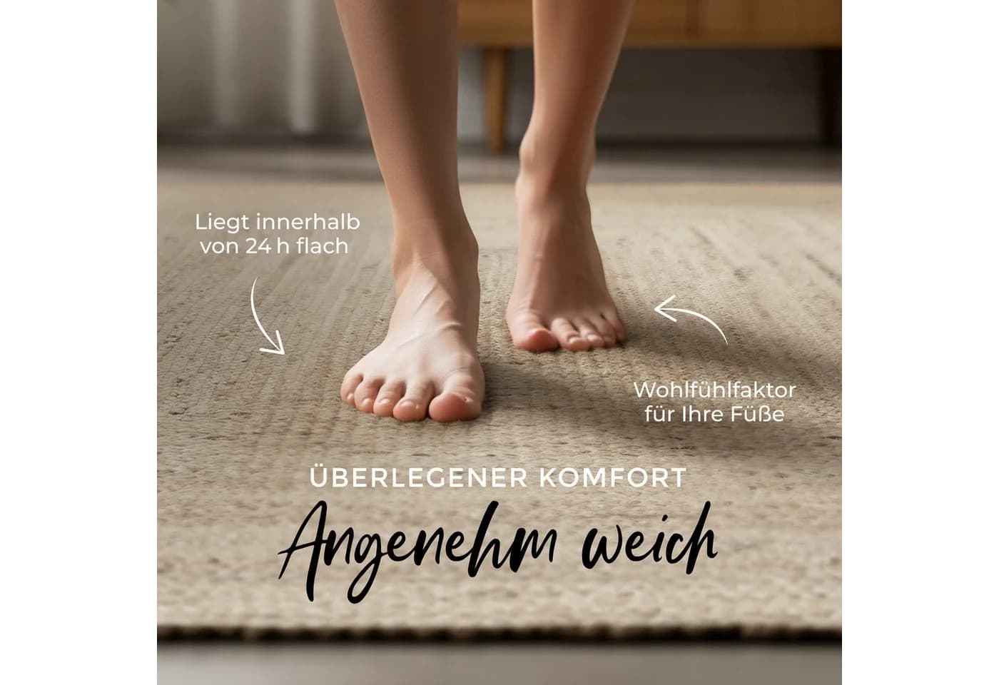 Carpetfine Nele Juteteppich Taupe Handgewebt Wendeteppich - Bild 4
