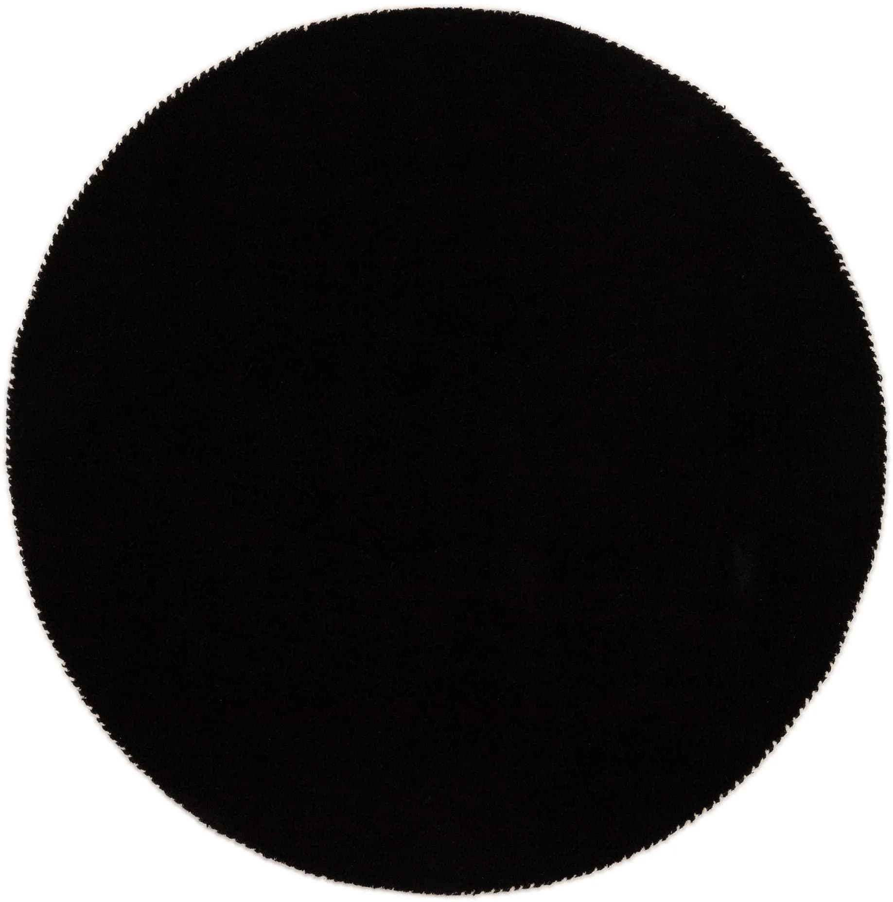 CARPETFINE Gabbeh Lola Uni Wollteppich Schwarz Handgewebt