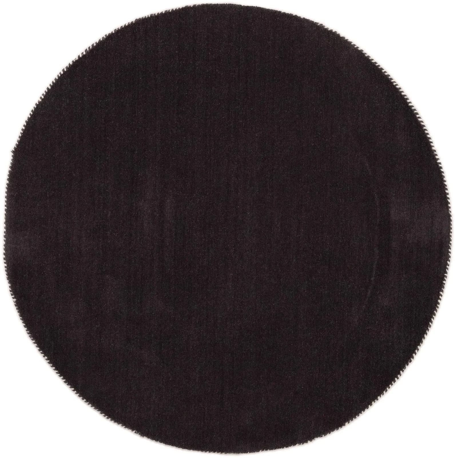 CARPETFINE Gabbeh Lola Uni Wollteppich Dunkelgrau Handgewebt