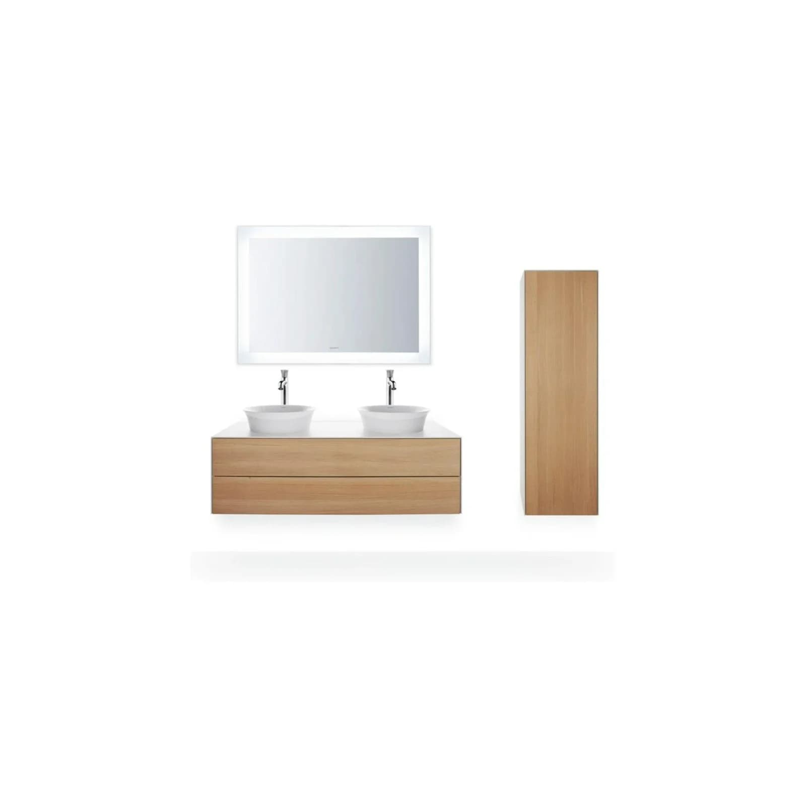Duravit White Tulip Halbhochschrank Natur Eiche & Weiß Matt & Hochglanz