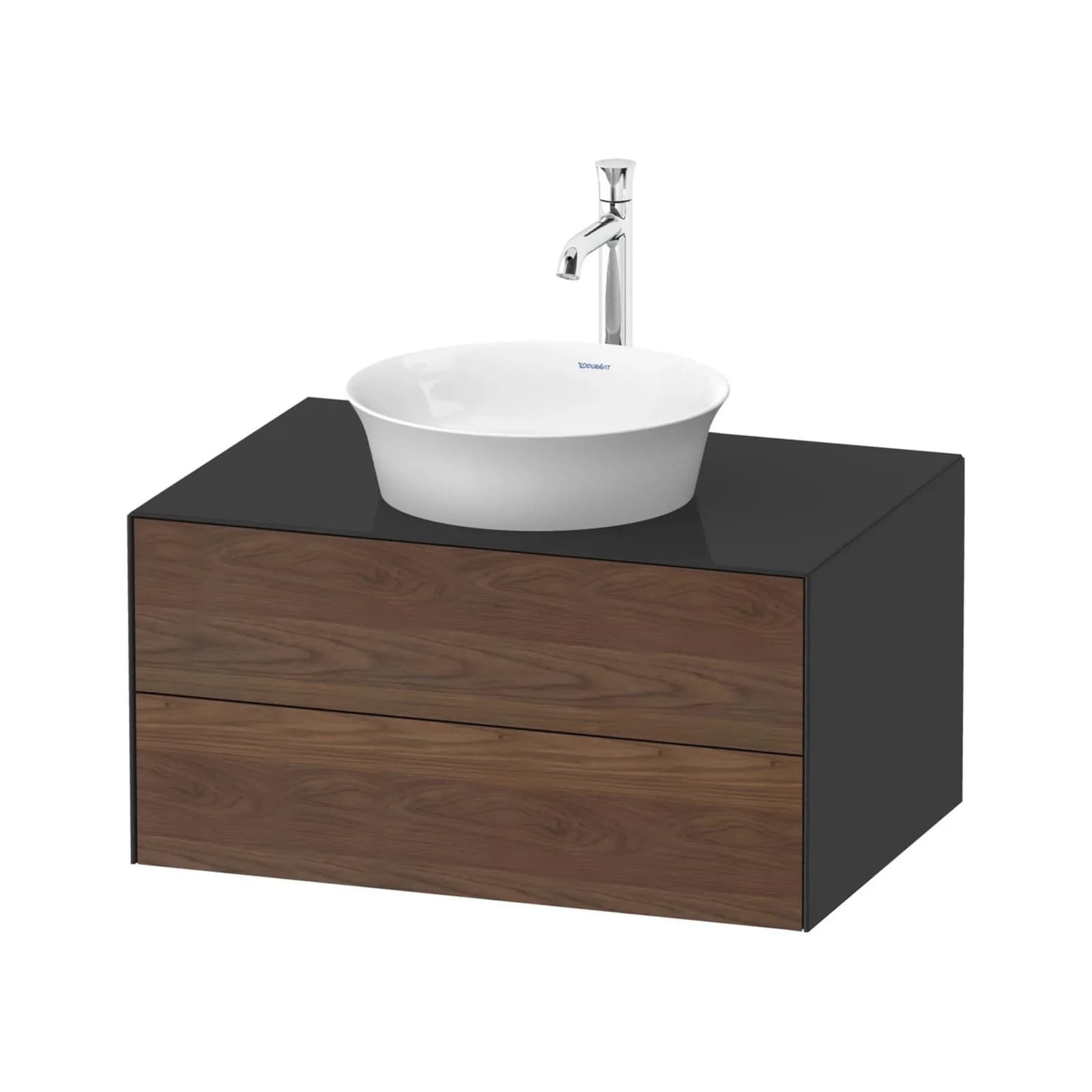Duravit White Tulip Konsolenwaschtischunterbau Amerikanischer Nussbaum Graphit Matt