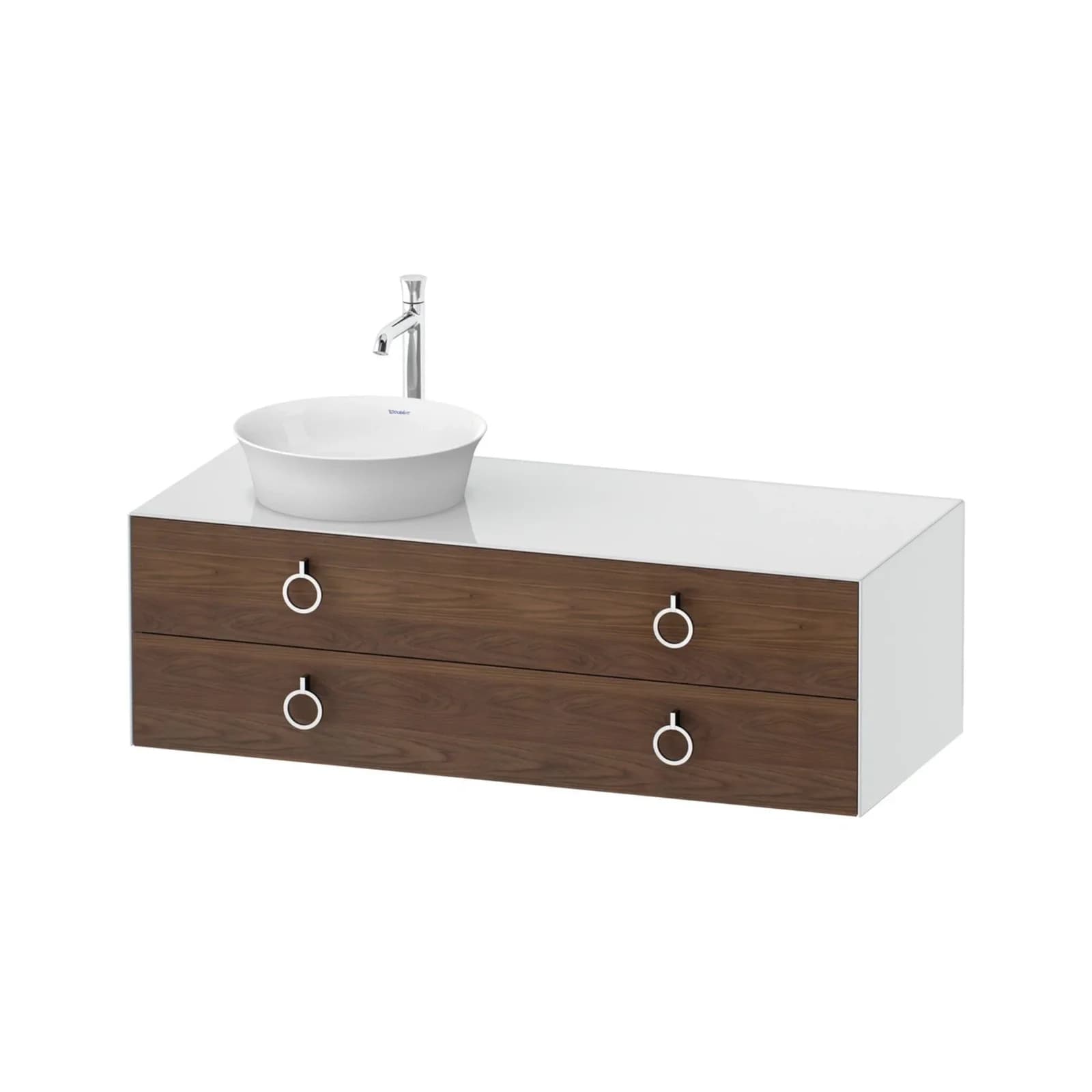 Duravit White Tulip Konsolenwaschtischunterbau Amerikanischer Nussbaum & Weiß Matt