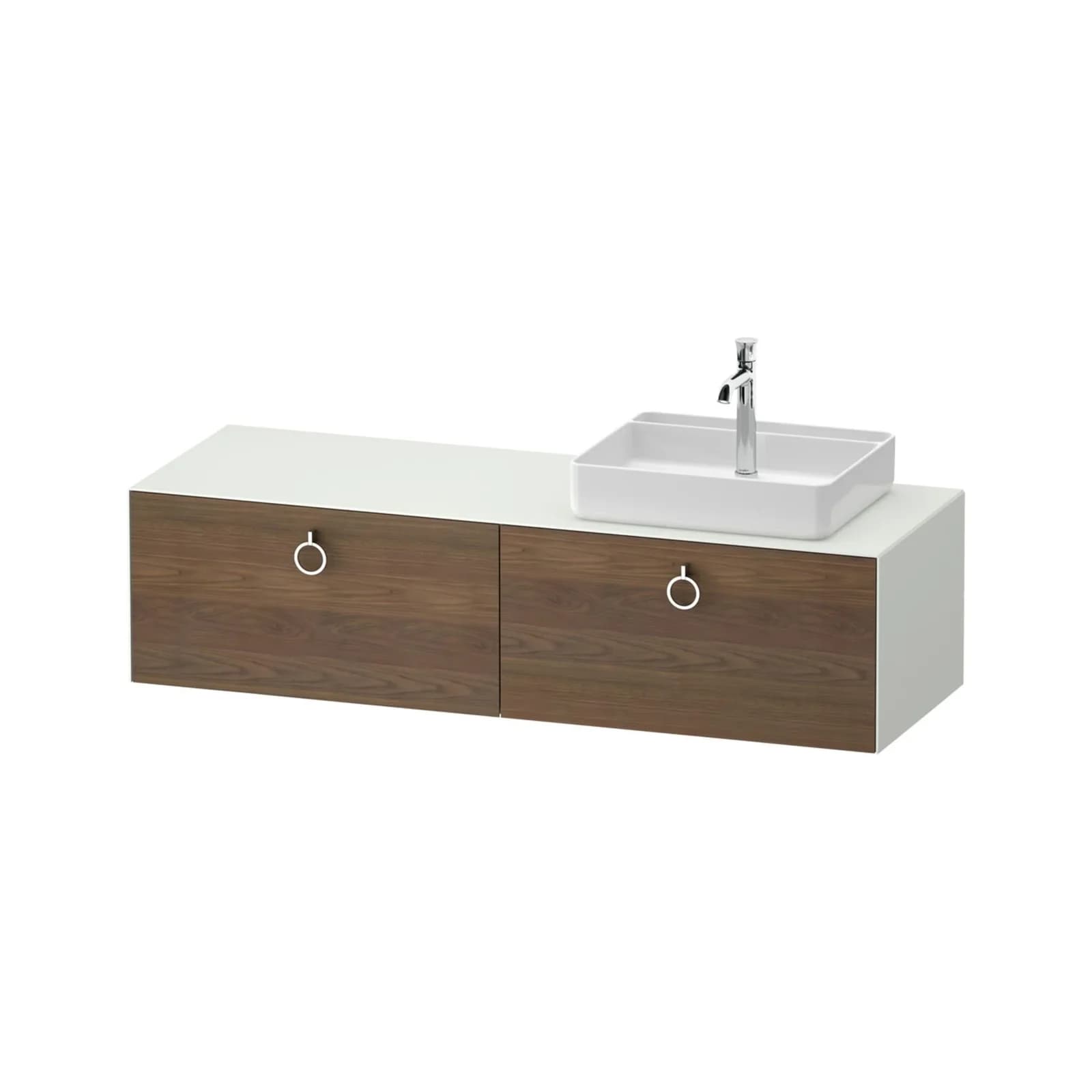 Duravit White Tulip Konsolenwaschtischunterbau Amerikanischer Nussbaum Weiß Seidenmatt