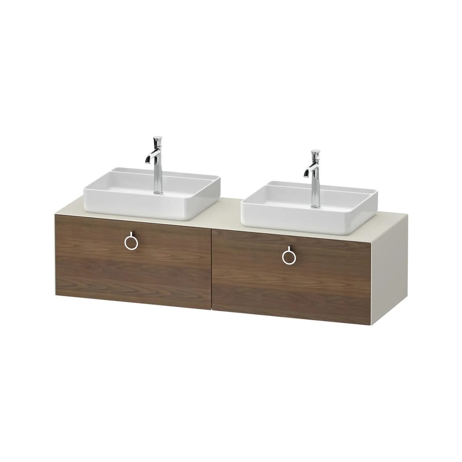 Duravit White Tulip Konsolenwaschtischunterbau Amerikanischer Nussbaum & Nordic Weiß Matt